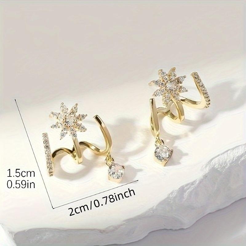 CZ Geometric Octagonal Star Earrings, Sparkling for Everyday Wear & Special Occasions (Birthday/Valentine/Anniversary)