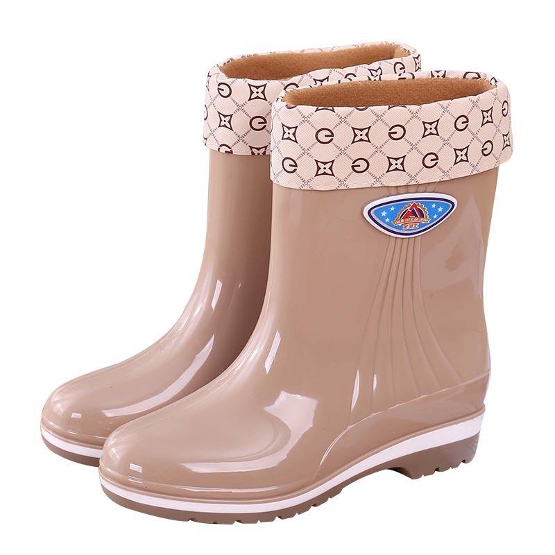 Industrial and Mining Treasure Rain Shoes Women's Non-slip Short Rubber Shoes Overshoes Work Thickened Water Shoes Women Wear Waterproof Rain Boots