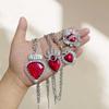Fashionable Silver Plated Enamel Sacred Red Heart Necklace Pendant