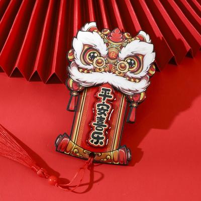 Chinese 2025 New Year Fridge Magnets Woodwork Traditional Wealth God Ornament Jubilant Festival Decorations