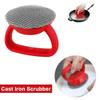 Cast Iron Scrubber Stainless Steel Round Chainmail Scrubber Brush Anti-Rust Cleaning Pots Tool To Clean Cookware Frying Pans