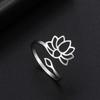 Dreamtimes Lotus Flower Rings for Women Encouragement Lotus Flower Adjustable Vintage Buddha Yoga Wedding Mother Bague Gift