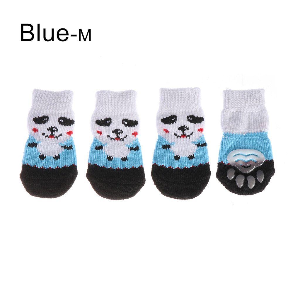 4Pcs/set Paw Protectors Candy Color Pet Supplies Puppy Boots Anti-Slip Dog Shoes Knitted Socks