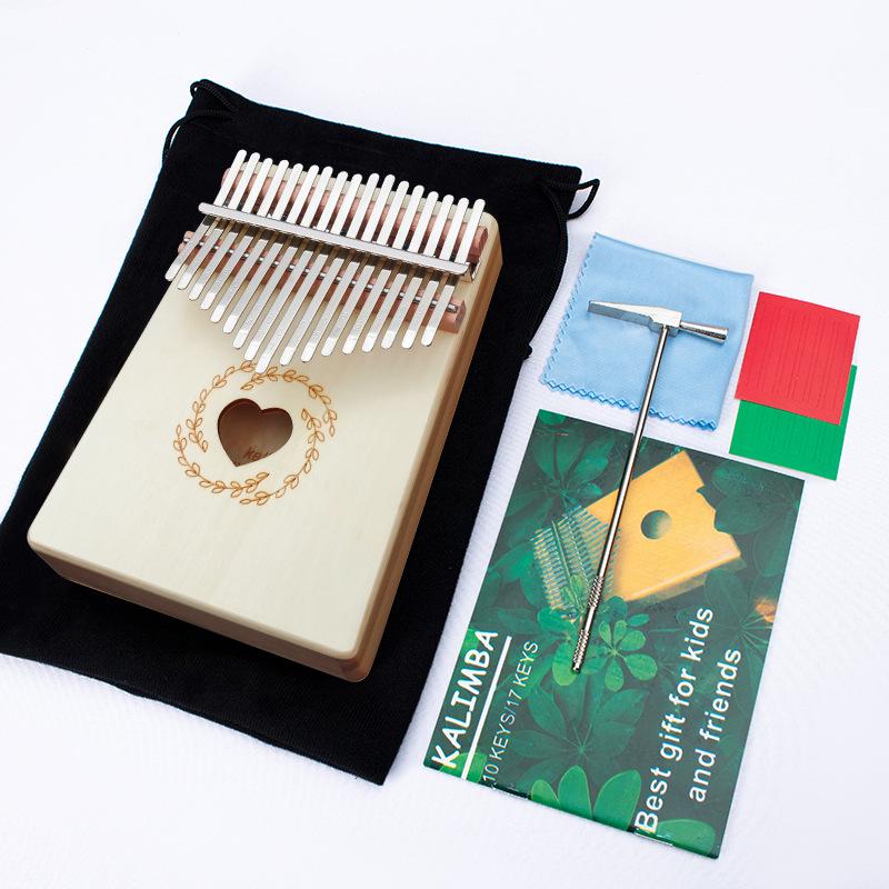 17-Tone Spruce Wood DIY Kalimba: African Double Thumb Piano for Finger Playing and Painting