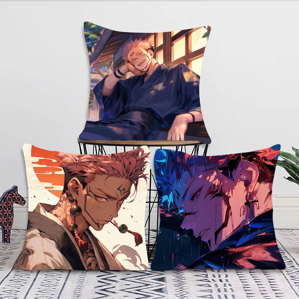 Anime Jujutsu Kaisen Role Sukuna Pillow Case Fashion Square Pillowcase Bedroom Sofa Room Ins Decoration Leisure