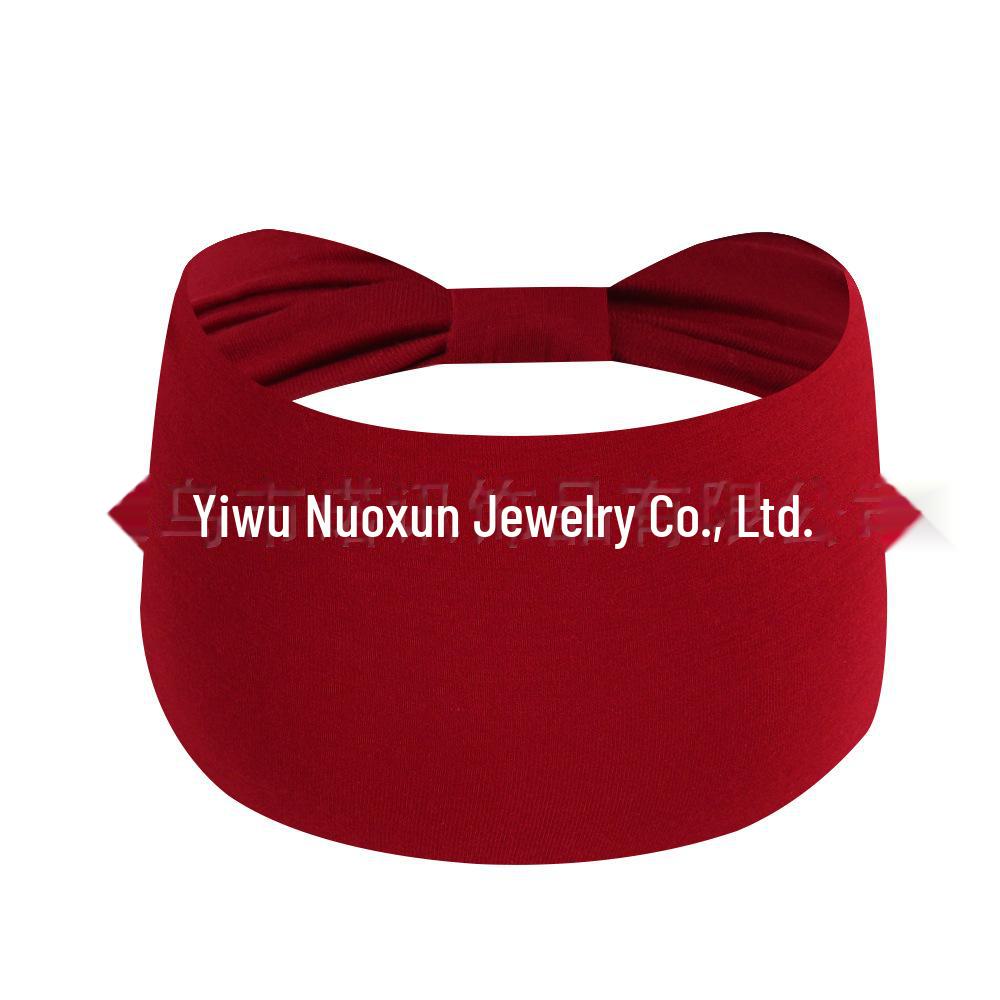 Elastic Wide Side Sports Headband: European & American Style, Sweat-Absorbing, Fashionable Hair Accessories