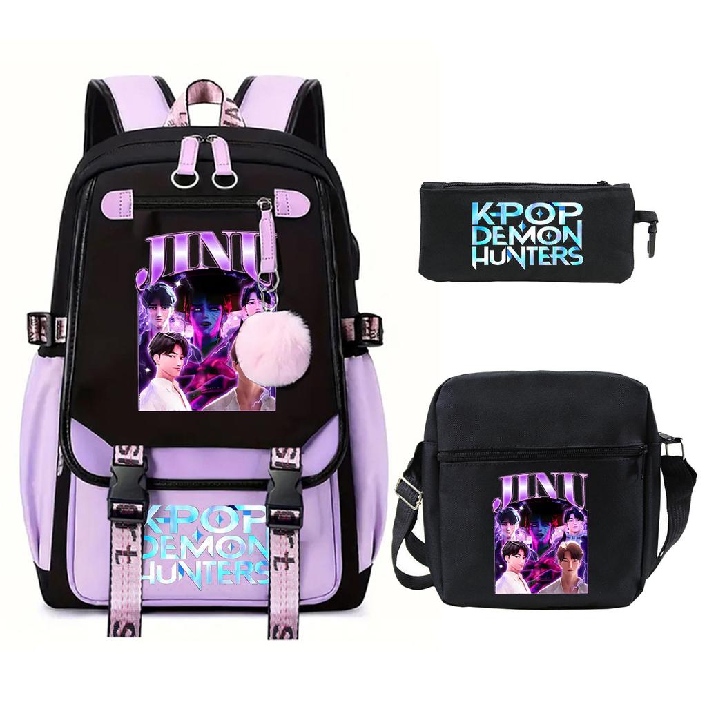 Peripheral Printed Children'S Backpack Large-Capacity Primary And Secondary School Student Leisure Schoolbag Three-Piece Set