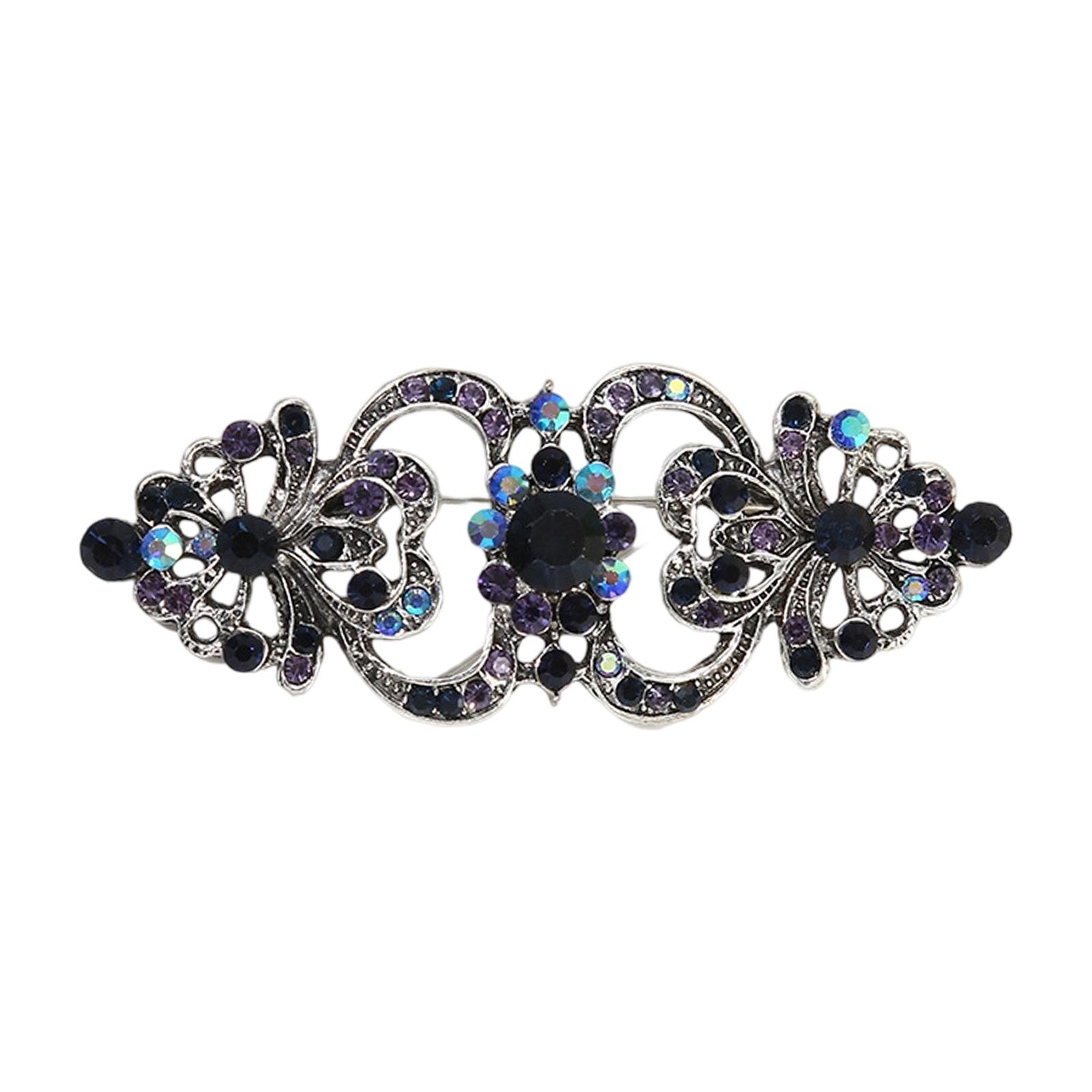 

Stylish Crystals Flower Brooch for Bride Vintage Designs Wedding Party Birthday Gifts With Jewelry Box Daily Use синий