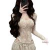Women's White Lace U-neck Bodysuit - Spring Spicy Girl Collection