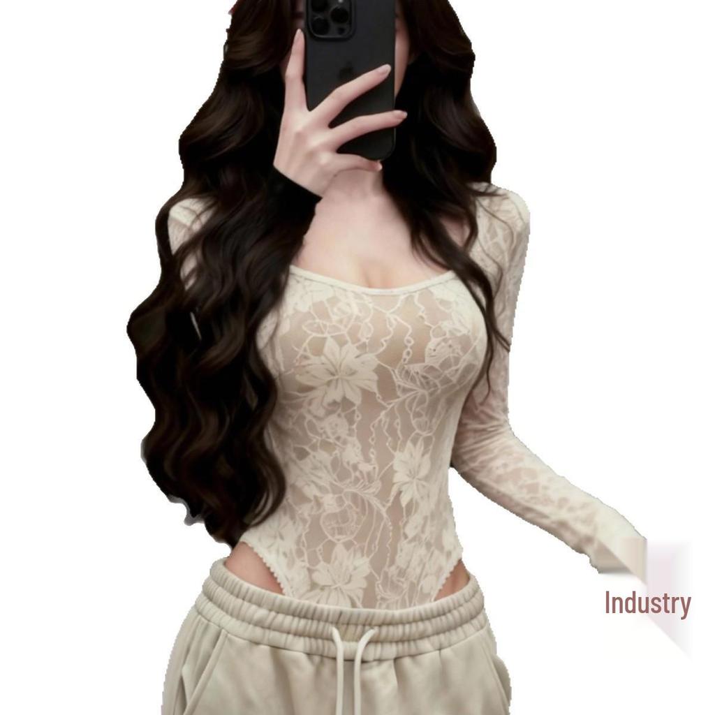 Women's White Lace U-neck Bodysuit - Spring Spicy Girl Collection
