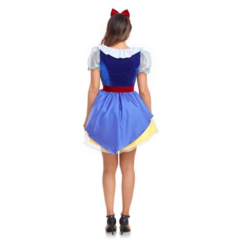 Stylish Adult Snow White Costume Dress Featuring Cotton Fabric Ideal For Themed Parties