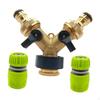 Garden Hose Splitter Brass Connector 2 Way Easy To Install Replaces High Performance Practical
