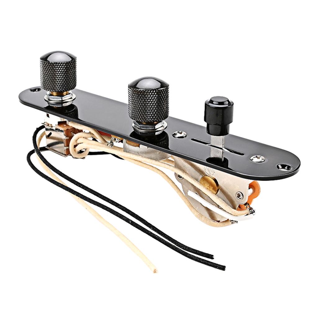 Placă de comandă pentru chitară Comutator cu 3 căi Placă de comandă precablată din metal Butoane pentru cablaje Piese de schimb standard pentru chitară