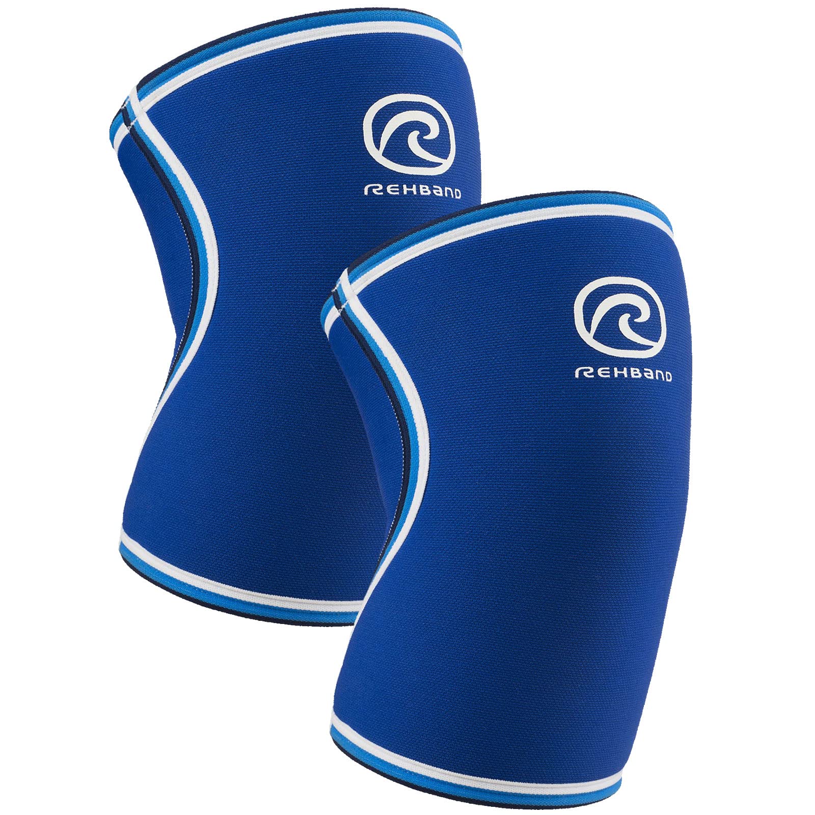 

Rehband Strength Training Knee Sleeves 7mm Knee Brace for Athletic Knee Blue 1 Large - SBR/Neoprene Performance, Flexible, Non-Slip Support, Unisex,
