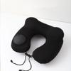 Inflatable U-Shaped Travel Pillow Ice Silk Hand Pressing Press To Inflate Pillow Portable Comfortable Sleeping