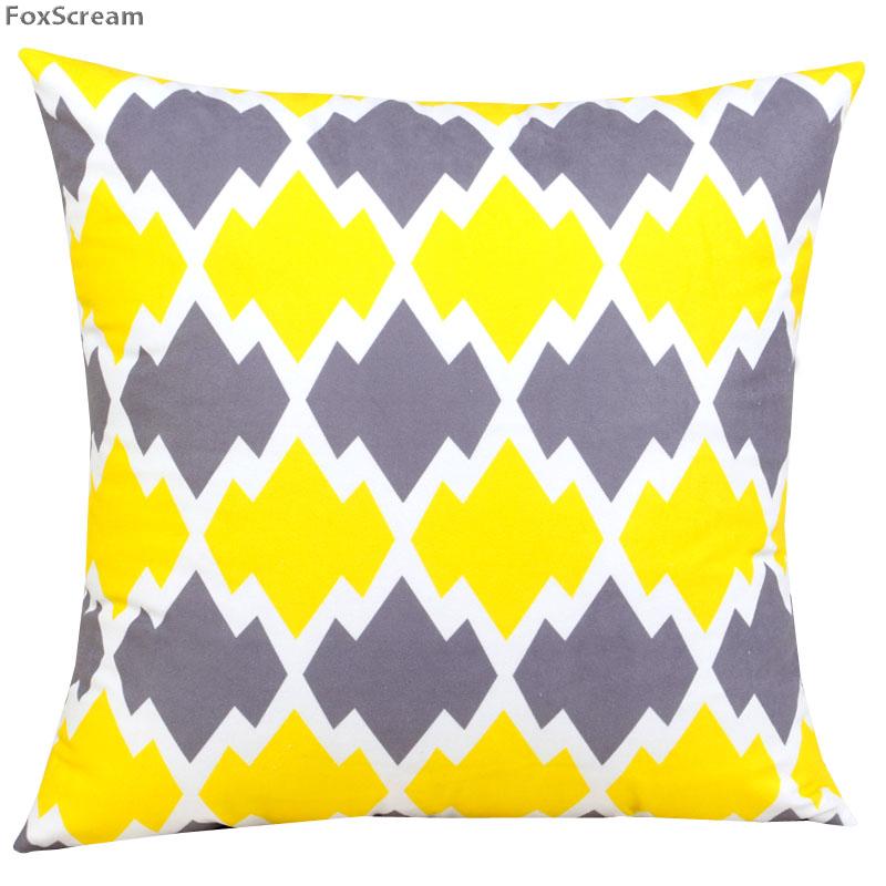 Nordic Style Decorative Pillows Cushion Yellow Gray Geometric Cases Cover Home Decor Black White