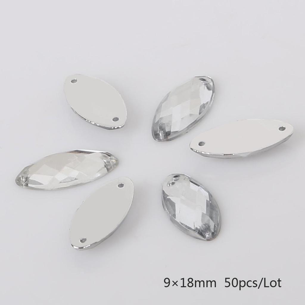 Round Multi-Faceted Acrylic Rhinestones: Double-Hole, Flat-Back Jewelry Accessories