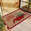 Red Truck Merry Christmas Doormat Stain-Resistant and Wear-Resistant Entryway Mat Living Room Rug Holiday Home Decor