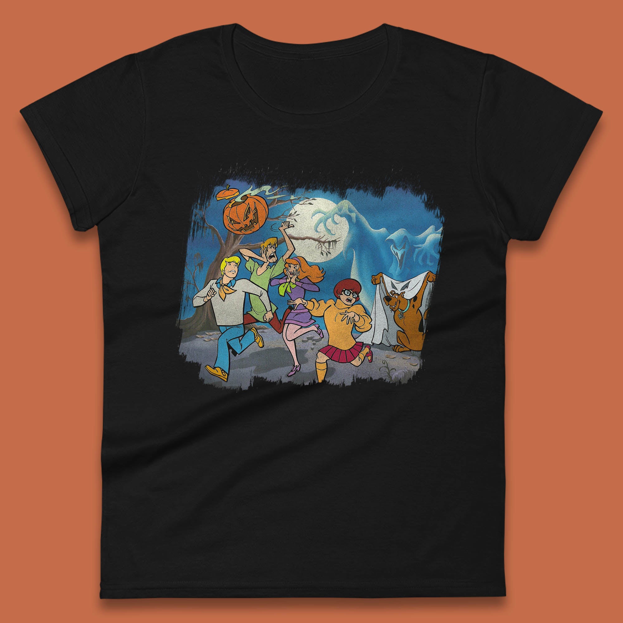 Scooby Doo & Gang Halloween Horror Scary Ghost Haunted Scary Night Womens Tee T Shirt Mens Tops Unisex Top M