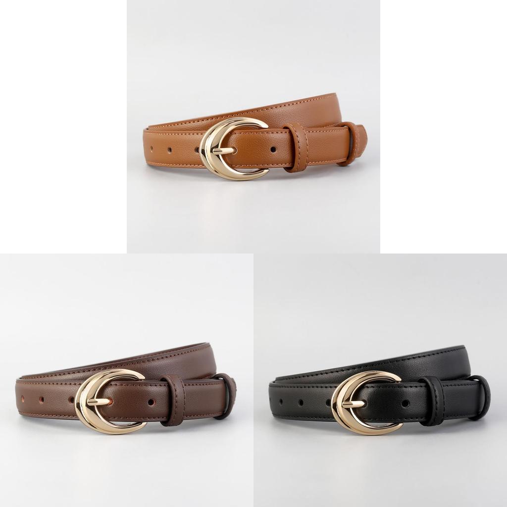 Fashionable Leather Belt For Women With Durable Metal Buckle For Outings And Work