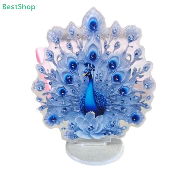 Acrylic Peacock Figure Stand Desktop Decoration Ornaments Home Decorations