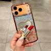 Glitter Epoxy Heart Mirror Rhinestone Case for iPhone 15/16/17 Pro Max