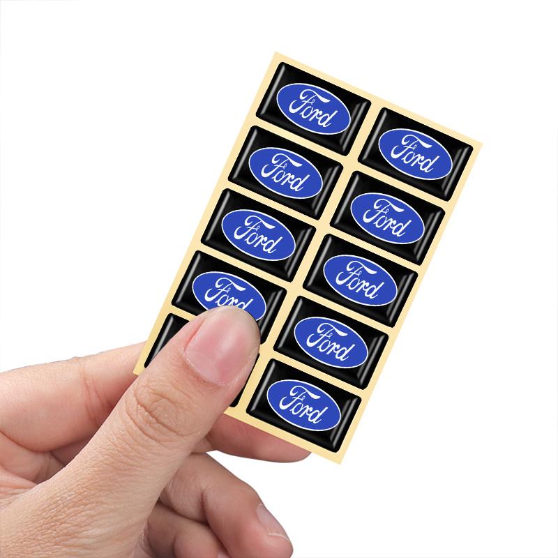 AACY1 10/20PC Car Styling 3D Epoxy Decoration Emblem Sticker Decal For Ford Fiesta EcoSport ESCORT Ranger Mondeo Mustang FOCUS 2 3 4 5