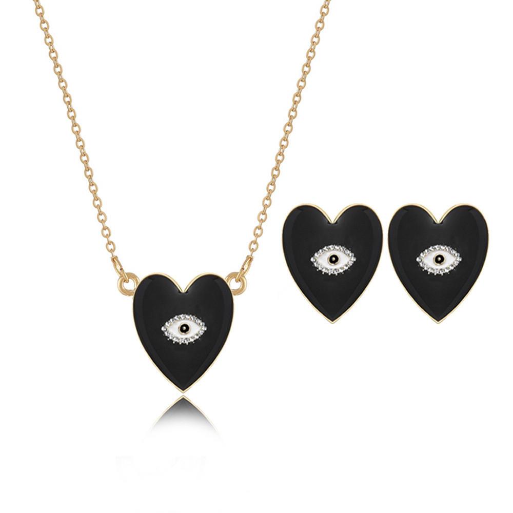 Style European Creative Heartshaped Eye Earrings With Stunning Rhinestone Accents