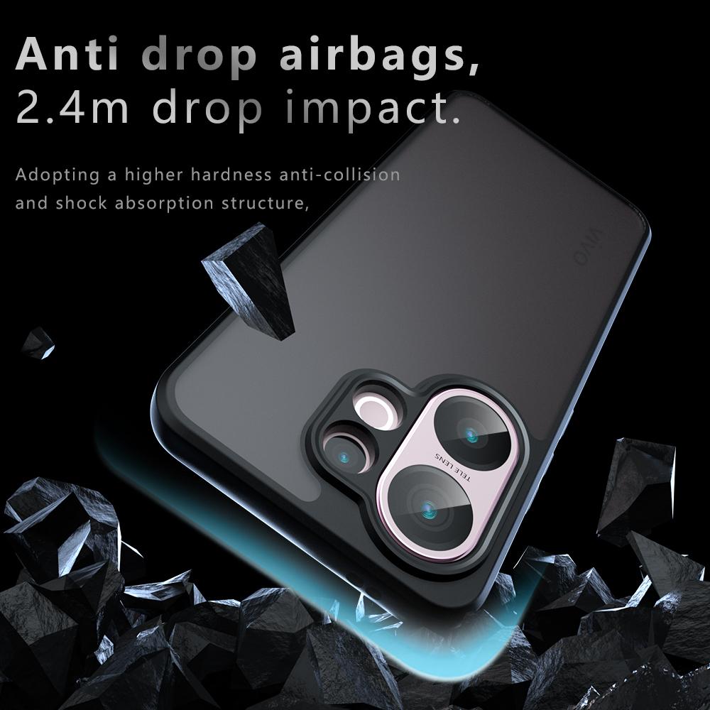 For vivo S30 5G Case Skin-Touch TPU + PC Matte Phone Back Cover, Transparent Black