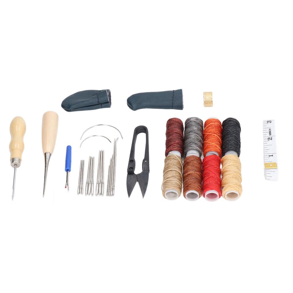 32Pz Strumenti per Artigianato in Pelle Tutto in Uno Kit da Cucito a Mano Strumenti Manuali per la Realizzazione di Oggetti in Pelle Fatti a Mano