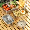 Rectangular 304 Stainless Steel Lunch Box Removable Partitions Food Storage Box  Canteen