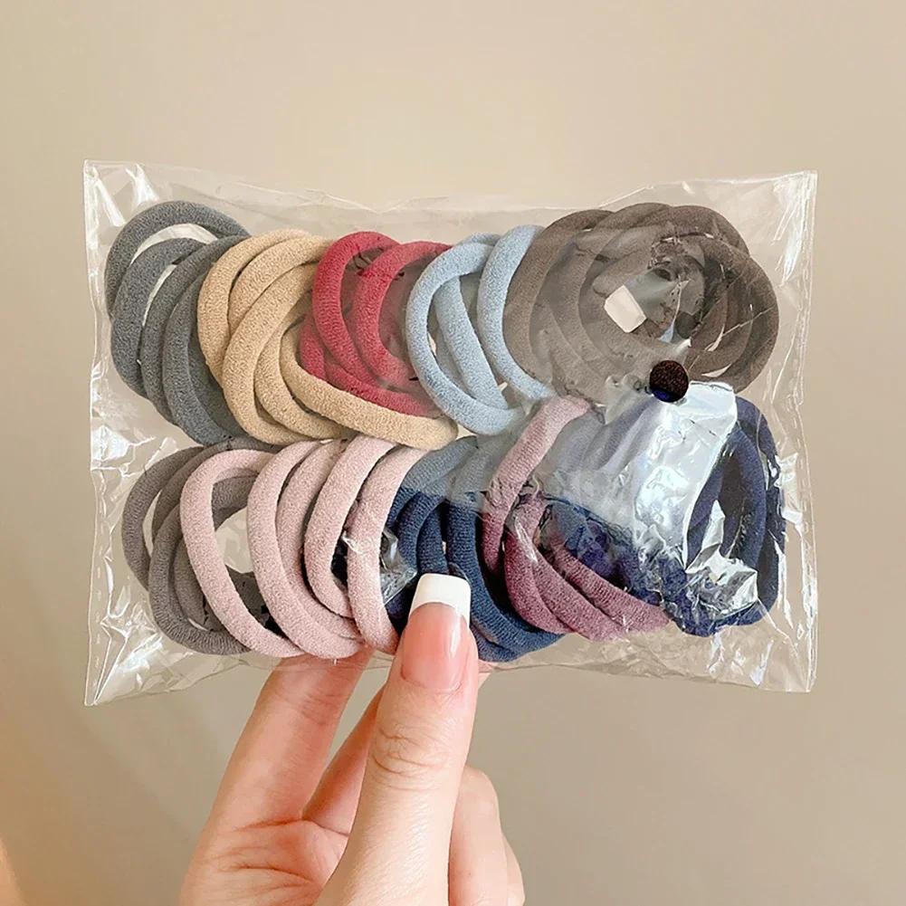 50Pcs/set Colorful Elastic Hair Band Leagues Ties Colets Scrunchies Springs Gum Accessories For Girl Women Pigtails No Damage