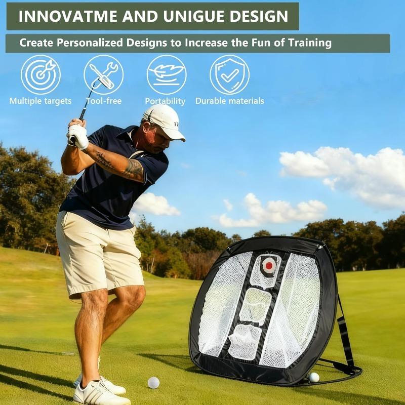 Golf Practice Ball Set Pop Up Chipping Net with Training Mat Indoor Outdoor Golf Training Accessories Gift for Golfers Beginners