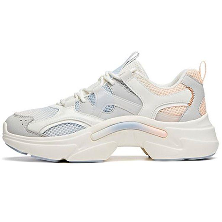 Anta Cushioning Slip Resistant Abrasion Resistant Low top Running Shoes Women's White Blue Pink 122028882-2