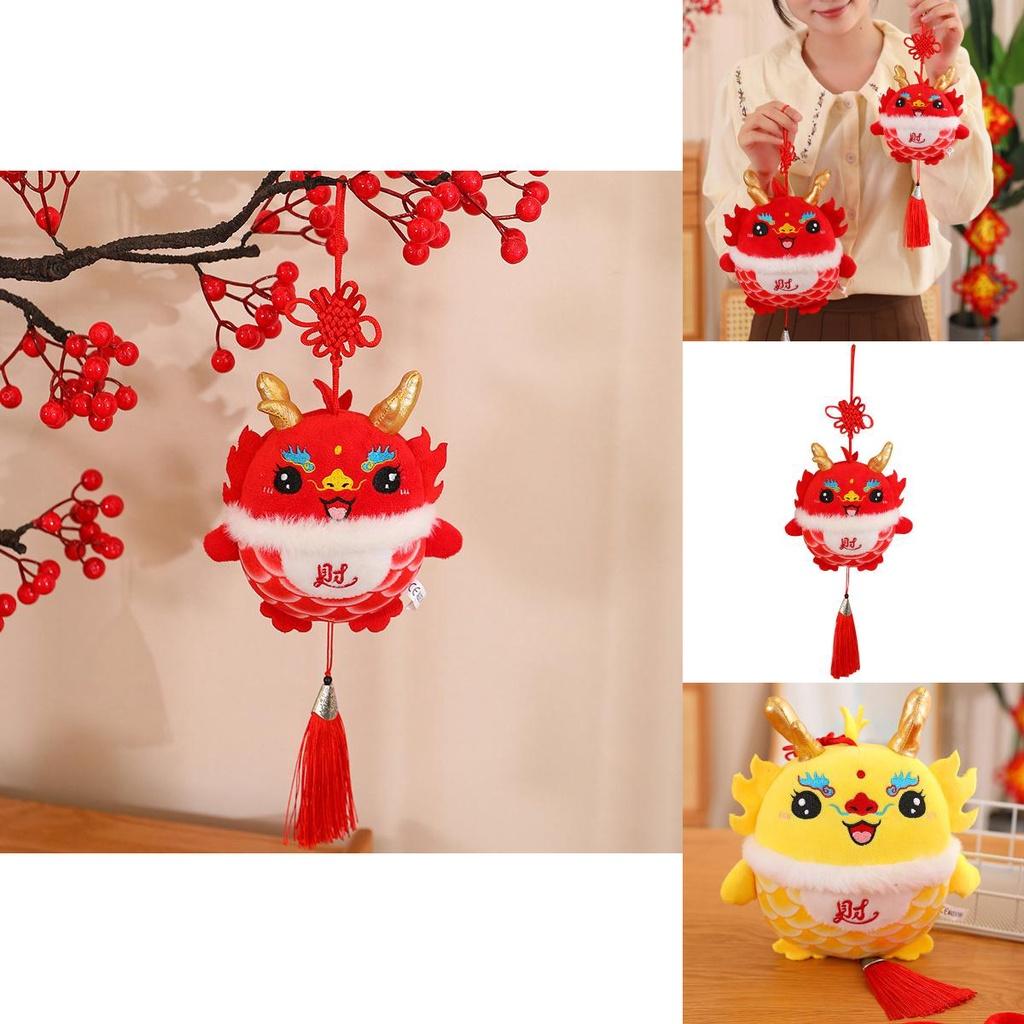 Good Luck Dragon Plush Toy Mascot Doll Red Fortune Dragon Pendant Gift Doll