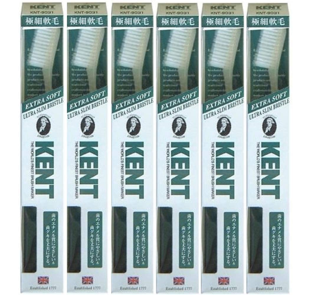 

зубная щетка KENT Extra Fine Soft Bristle с овальной большой головкой, супермягкая [набор из 6 щетинок] KNT-9031