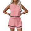 Women's Fashionable Sleeveless Vest And Shorts Set