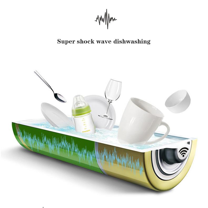 Portable household fruit and vegetable cleaning machine, electric mini dishwasher, turbo electric wave cleaner, USB charging