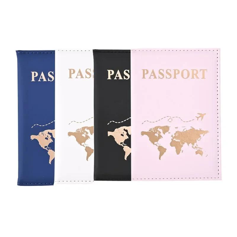 Passport Holder with Letter Print for Women Men Passport Protective Cover Travel Wallet Ticket Holder ID Card Clip Bags