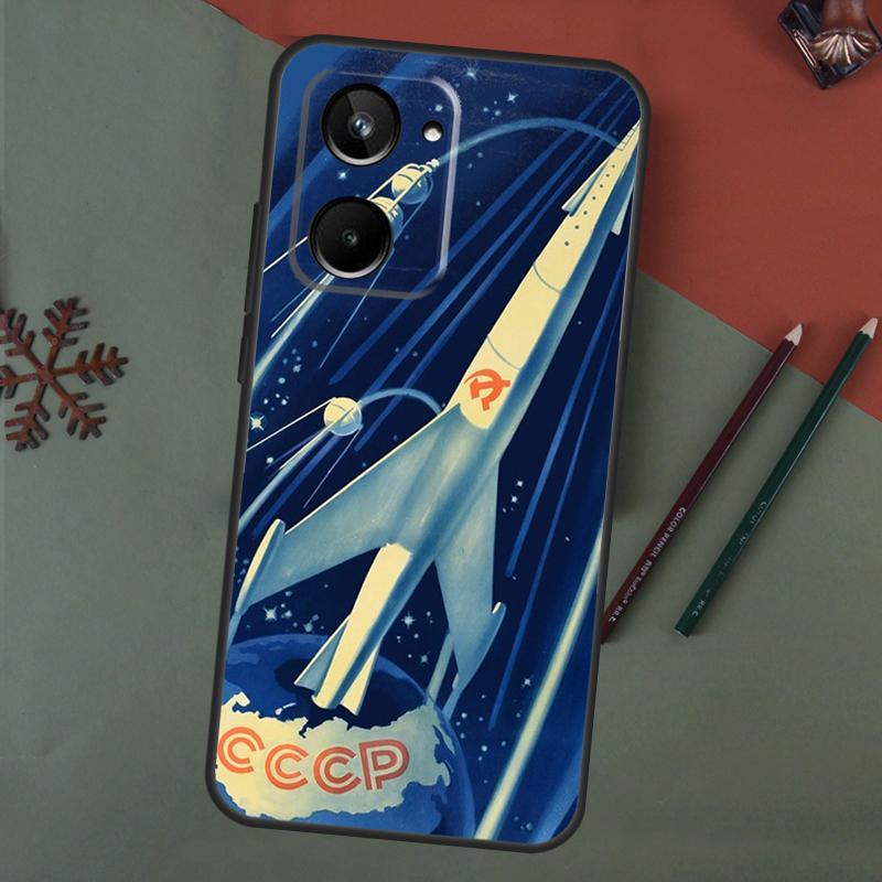 CCCP Soviet Space Propaganda Art Case For Realme C75 C65 C67 C71 C63 C61 C55 C51 C53 C35 11 12 13 14 15 Pro Plus GT6 GT7 Pro