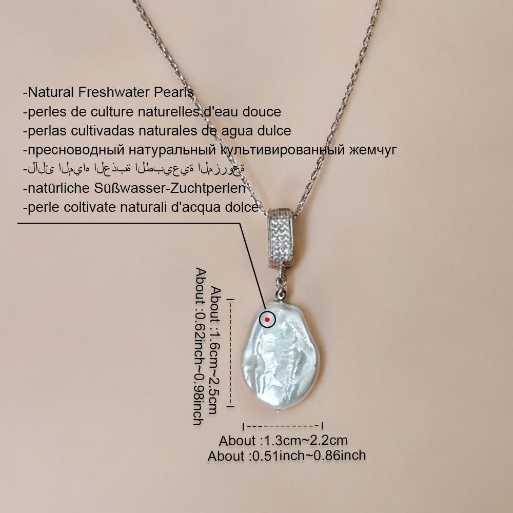 SENIKO Naturlige Ferskvanns Store Barokke Perlekjeder For Kvinner Mote Blomst Cubic Zirconia Anheng Med Kjede Bursdagsgave