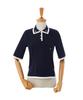 AOW Color Combi T Collar Knit