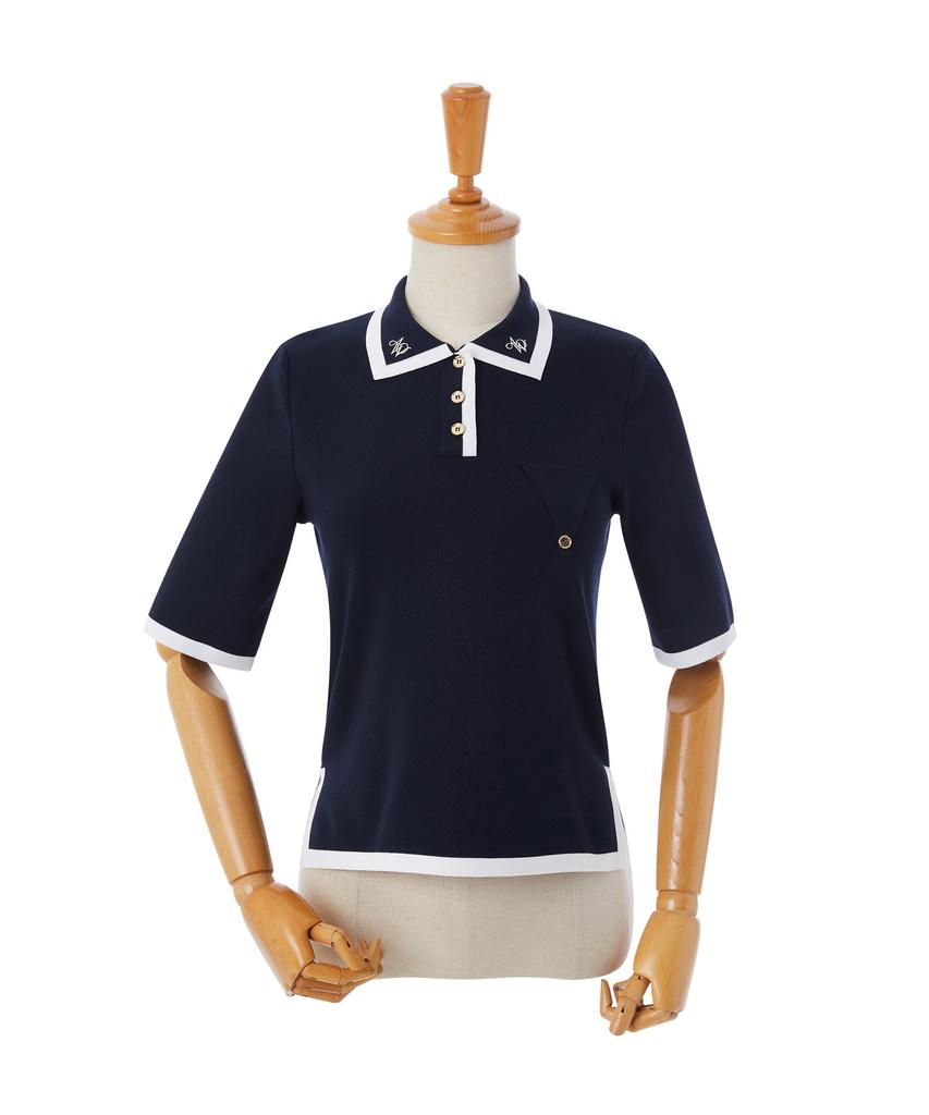 AOW Color Combi T Collar Knit