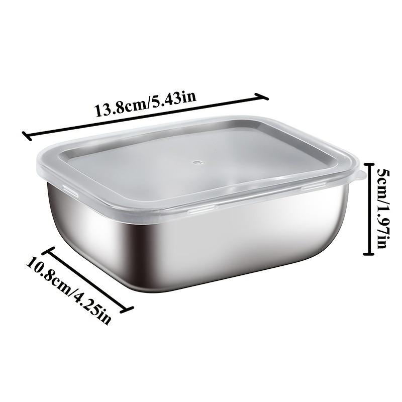 3pcs of Stainless Steel Storage Containers, Square Food Storage Boxes, Refrigerator Organizers, Outdoor Storage Bins