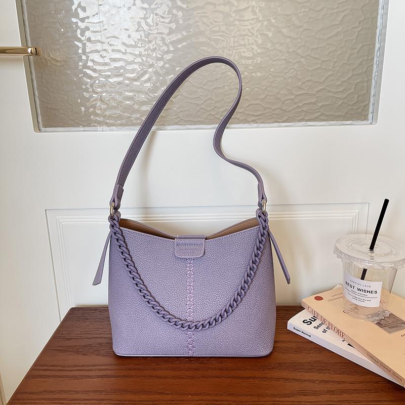 Summer Women's Bag Commuting Underarm Crossbody Tote Bag Fashion Chain Handbag Quality Pu Leather Shoulder Bag Purple Bolsos