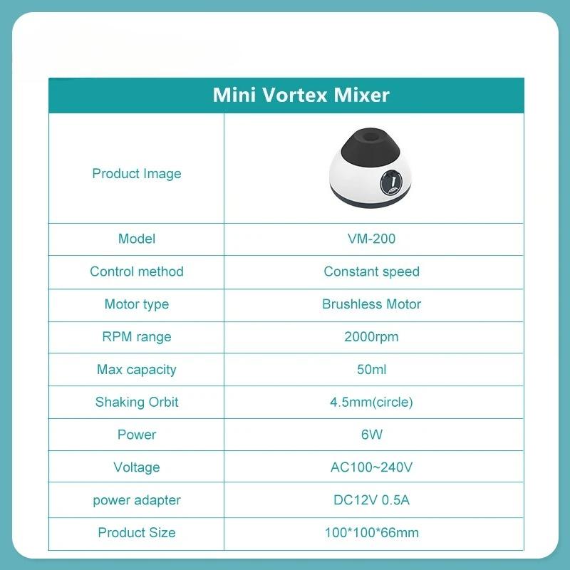 50ml 2000rpm VM-200 Mini vortexový míchač Laboratorní pigmenty pro tetování Lak na nehty Kapalné inkousty Míchačka Třepačka Lab