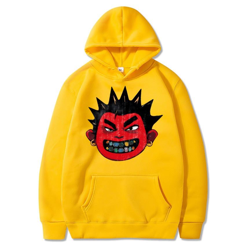 Autumn Winter Red Face Boys' Printed Solid Color Hoodie Daily Casual Hoodie Classic Coat Warm Street Sweatshirt Gift