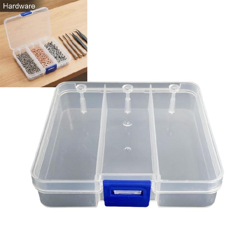 Waterproof Clear ABS Storage Case 3 Sections Fishing Tackle Organiser With Lid For Lures Beads Hardware Accessories