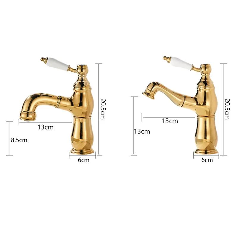 Bathroom Ceramic Handle Basin Faucets Pull Out Mixers Sink Faucet Washbasin Taps Water Tap Tapware Crane Brass Material