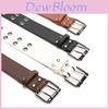 Punk Style Faux Leather Belt For Men Women With Double Row Hole For Casual Jeans And Dresses